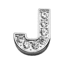 3/8" Clear Bling Letter Sliding Charms J .