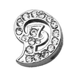 3/8" Clear Script Letter Sliding Charms D .