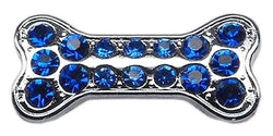 3/8" Slider Bone Charm Dark Blue 3/8"