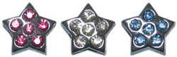 3/8" Slider Star Charm Clear 3/8"