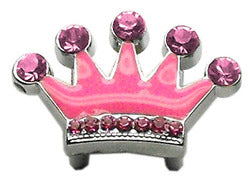 3/8" Slider Enamel Crown Charm Pink 3/8"