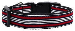 Preppy Stripes Nylon Ribbon Collars Red/White Large