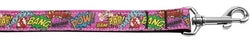 Superhero Sound Effects Pink Nylon Dog Leash 4 Foot