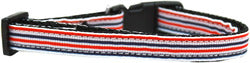 Patriotic Stripes Nylon Ribbon Cat Safety Collar