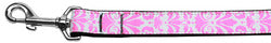 Damask Nylon Dog Leash 6 Foot Light Pink