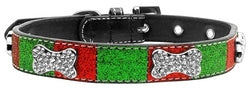 Christmas Crystal Bone Collar Small