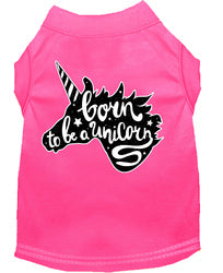 Born to be a Unicorn Screen Print Dog Shirt Bright Pink Med (12)