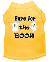 Here for the Boos Screen Print Dog Shirt Yellow XS (8)