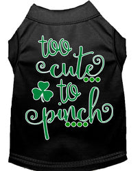 Too Cute to Pinch Screen Print Dog Shirt Black Sm (10)