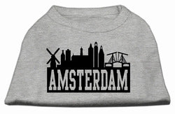 Amsterdam Skyline Screen Print Shirt Grey XS (8)