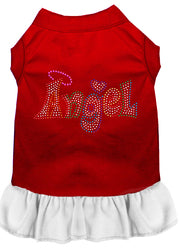 Technicolor Angel Rhinestone Pet Dress Red with White XL (16)