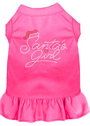 Santa's Girl Rhinestone Dog Dress Bright Pink 4X (22)