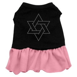 Star of David Rhinestone Dress Black with Pink Sm (10)