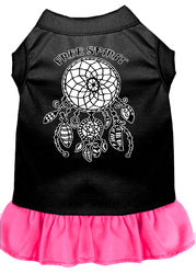Free Spirit Screen Print Dog Dress Black with Bright Pink XXXL (20)