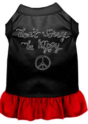 Be Hippy Screen Print Dog Dress Black with Red Sm (10)