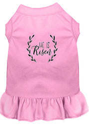 He Is Risen Screen Print Dog Dress Light Pink XS (8)