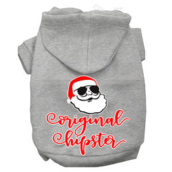 Original Hipster Screen Print Dog Hoodie Grey XS (8)