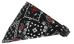 Black Western Bandana Pet Collar Black Size 14