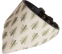 Pine Tree Bandana Pet Collar Black Size 12