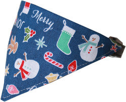 Holiday Mix Bandana Pet Collar Black Size 14