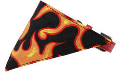 Orange Flame Bandana Pet Collar Red Size 12