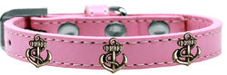 Bronze Anchor Widget Dog Collar Light Pink Size 14