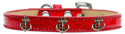 Bronze Anchor Widget Dog Collar Red Ice Cream Size 12