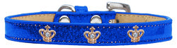 Gold Crown Widget Dog Collar Blue Ice Cream Size 14