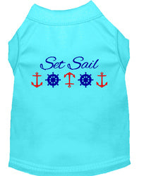 Set Sail Embroidered Dog Shirt Aqua XXL (18)