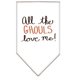 All the Ghouls Screen Print Bandana White Small