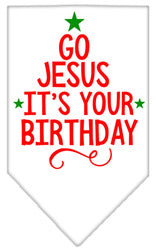 Go Jesus Screen Print Bandana White Small