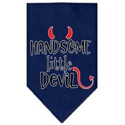 Handsome Little Devil Screen Print Bandana Navy Blue Small
