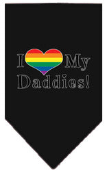 I Heart my Daddies Screen Print Bandana Black Small