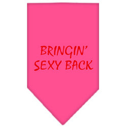 Bringin Sexy Back Screen Print Bandana Bright Pink Small