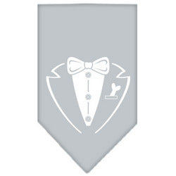 Tuxedo Screen Print Bandana Grey Large