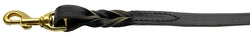 Twist Leather Leash Black 4 ft long, 3/8'' wide
