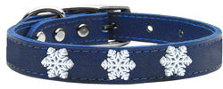 Snowflake Widget Genuine Leather Dog Collar Collars Leashes