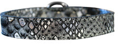 Dragon Skin Genuine Leather Dog Collar Silver size 20